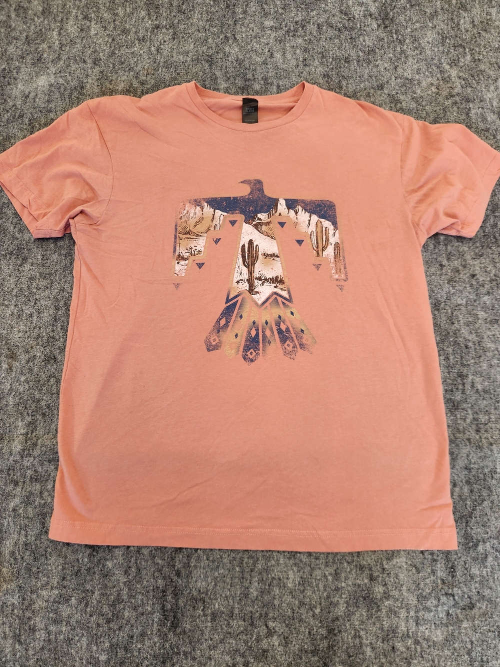 Sweet Claire Peach Bird Graphic Short Sleeve T Shirt S/M